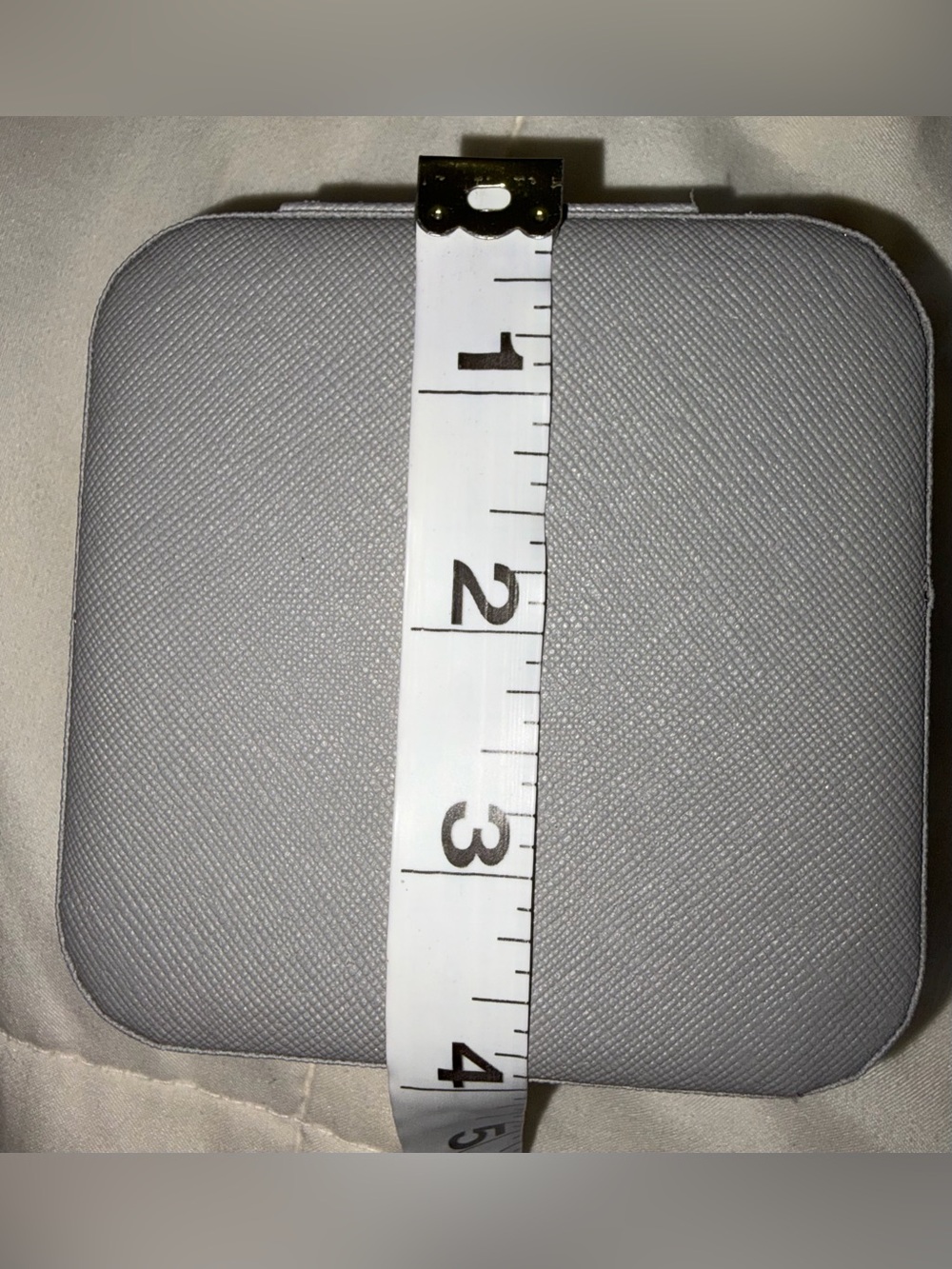 Compact gray Jewelry Organizer Case with Ring Rolls and Compartments - Picture 3 of 4